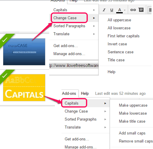 plugins to change case of text in Google Docs