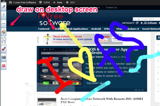 portable software to draw on desktop screen