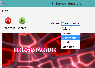 select a venue