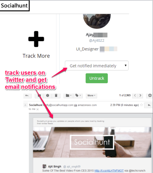 track users on Twitter and get email notifications