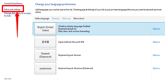 windows 10 access advanced language settings