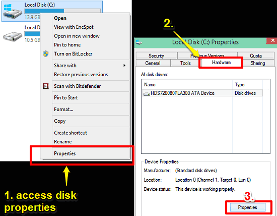 windows 10 access disk properties