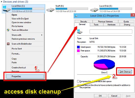 windows 10 access disk properties