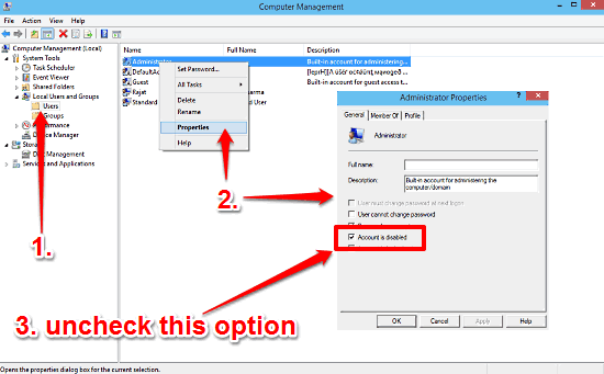 windows 10 enable administrator account