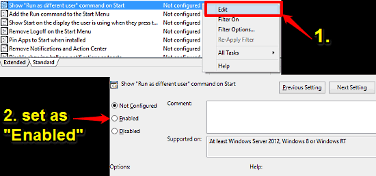 windows 10 enable run as different user