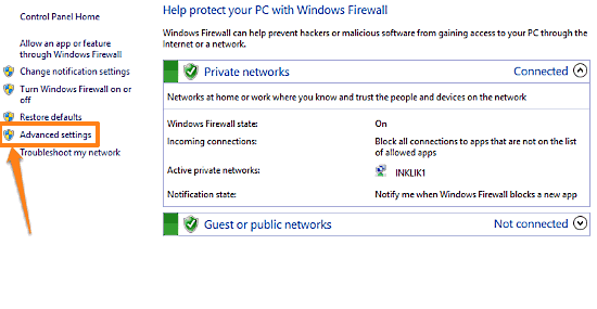 windows 10 firewall advanced settings