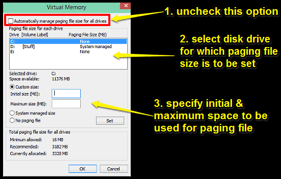 windows 10 manage paging file size