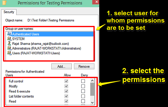 windows 10 set permissions