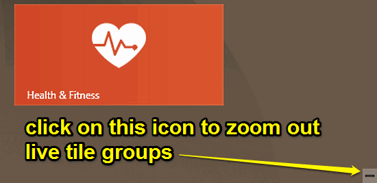 windows 10 zoom out live tile groups icon
