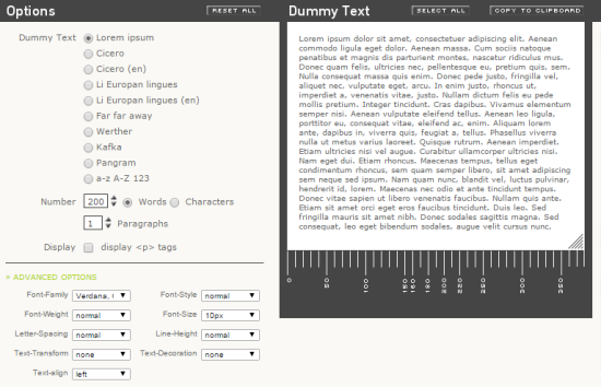 Blind Text Generator