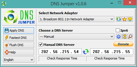 DNS Jumper- interface