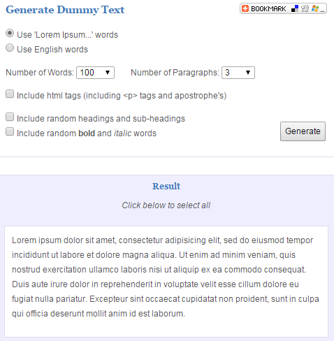 Dummy Text Generator