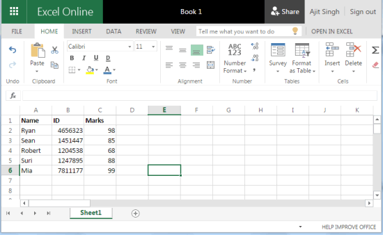 Excel Online