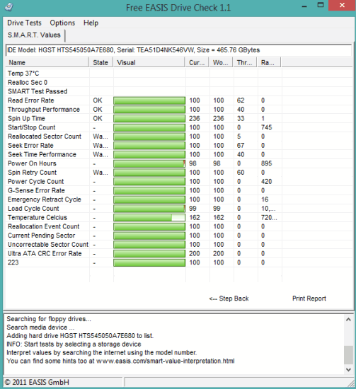 Free EASIS Drive Check- interface