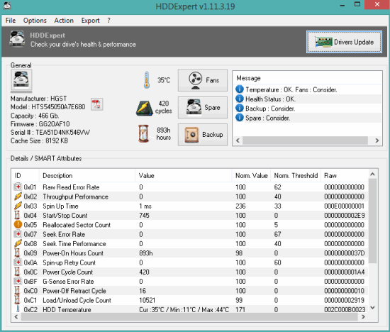 HDDExpert- interface