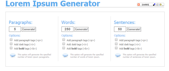 Ipsum Generator