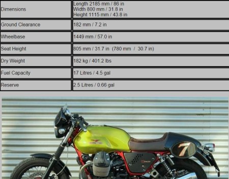 see motorcycle specifications
