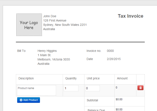 Online Invoices