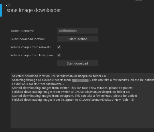 Sone Image Downloader- interface