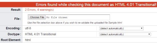 W3C HTML Validator