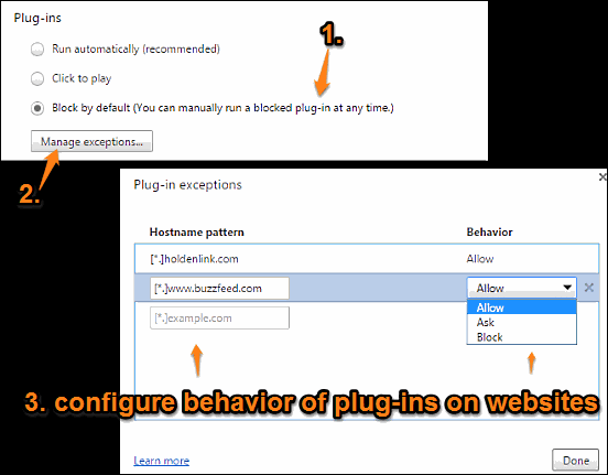 google chrome enable disable plugins