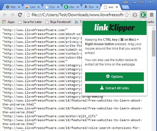 link extractor extensions chrome 1
