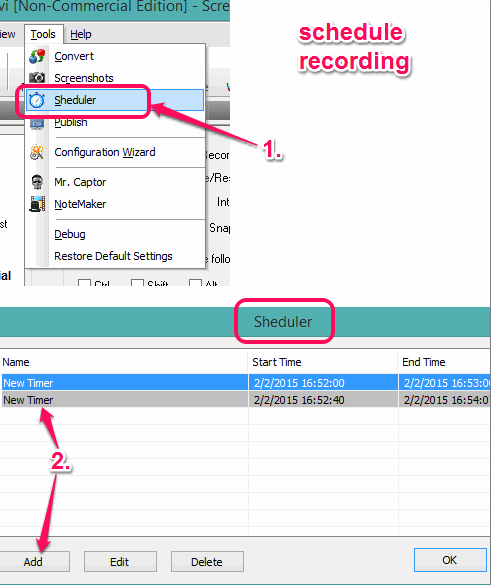 schedule recording