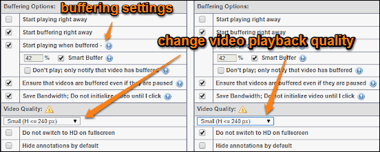 smartvideo bandwidth saving settings