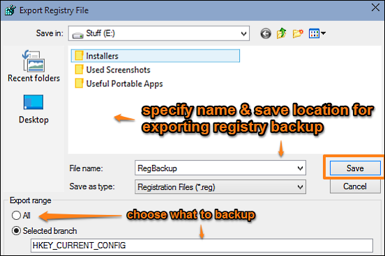 windows 10 backup registry done
