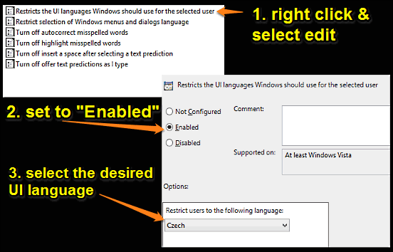windows 10 restrict ui language for selected user