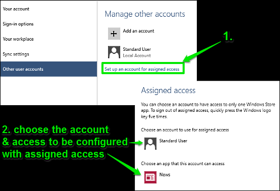 windows 10 setup assigned access