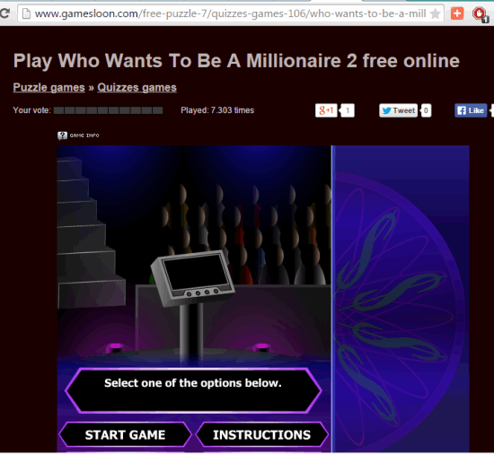 Gamesloon.com with Millionaire game