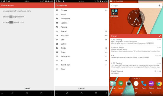Gmail Widget for Android