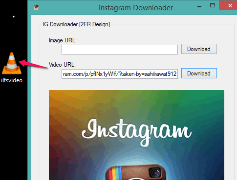 Instagram Downloader- interface