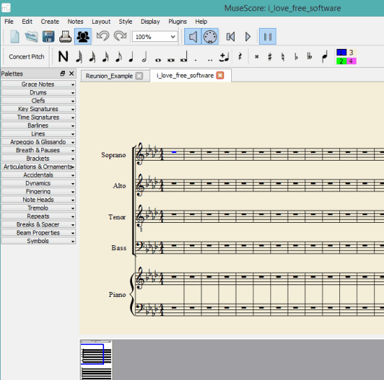 MuseScore- interface