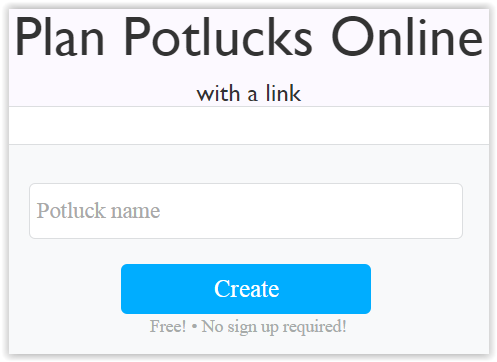 Plinr Create Potluck