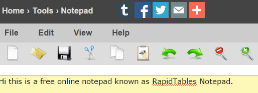 Rapidtables Notepad