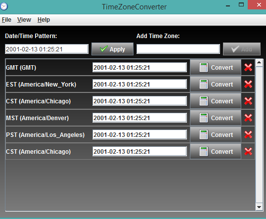 TimeZoneConverter- interface