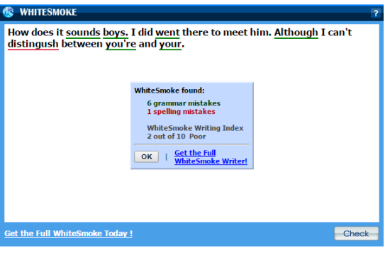 WhiteSmoke Grammar Checker