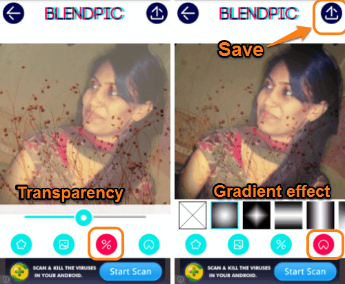 BlendPic -transparency and gradient effect