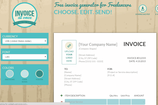 Invoice At Once homepage