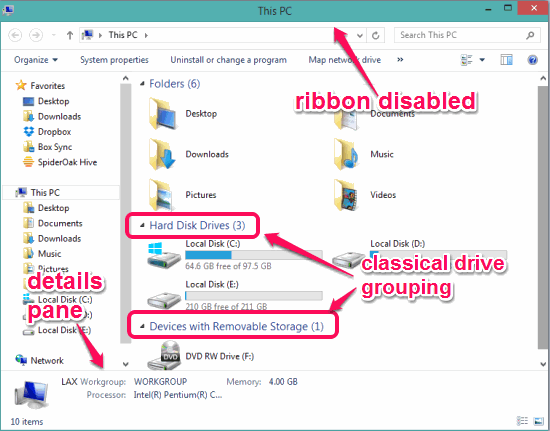 Make Windows 8 File Explorer look like Windows 7