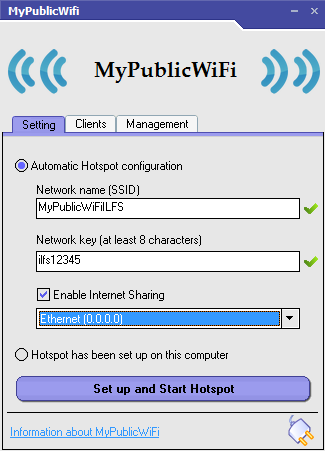MyPublicWifi- interface