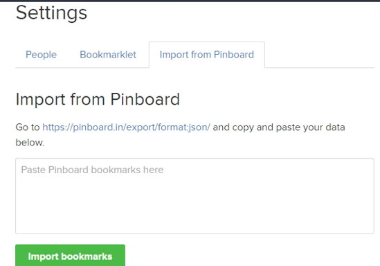 Import Bookmarks from Pinboard