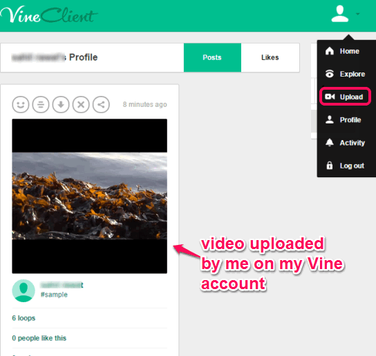 VineClient chrome extension to upload videos to vine from PC