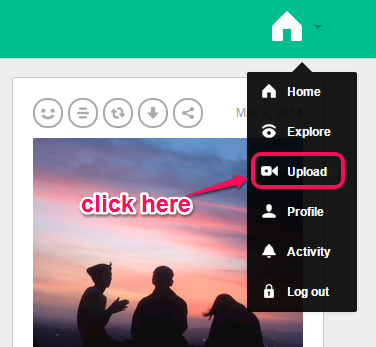 click on Upload option