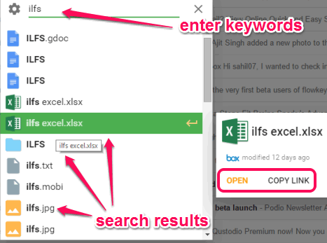 enter keywords to get search result