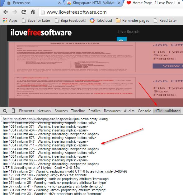 html validator extensions chrome 3