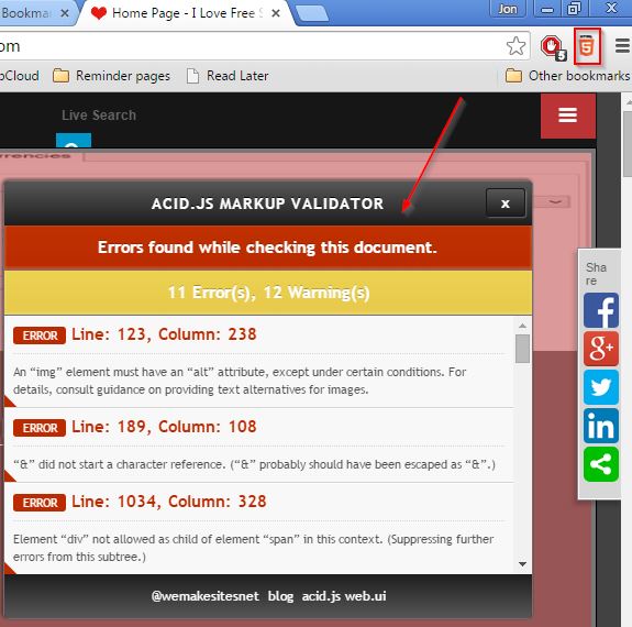 html validator extensions chrome 4