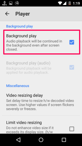 Enable Background Play